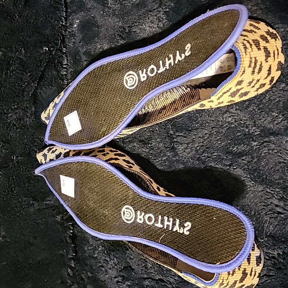 Rothys The Point Classic Leopard Print Size 8 - image 5